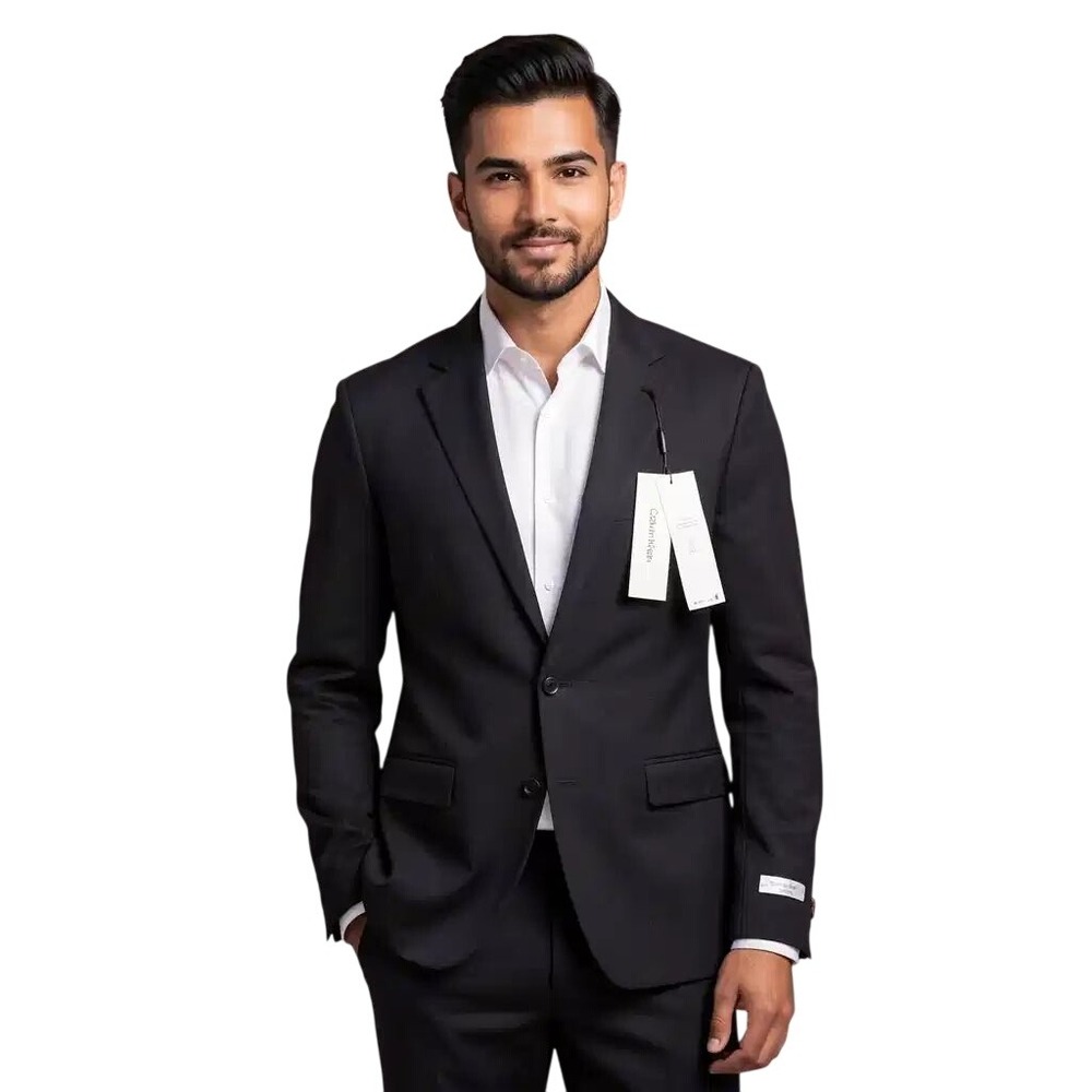 Calvin Klein Mens X Slim Fit Suit Jacket Black Stretch Blazer 44R NWT